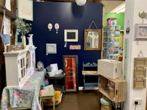 My booth after painting it navy - how to design a retail booth