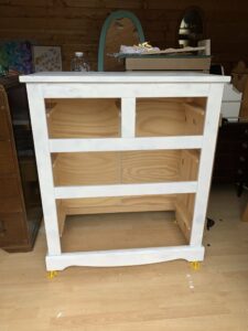 The drawers after two coats of primer
