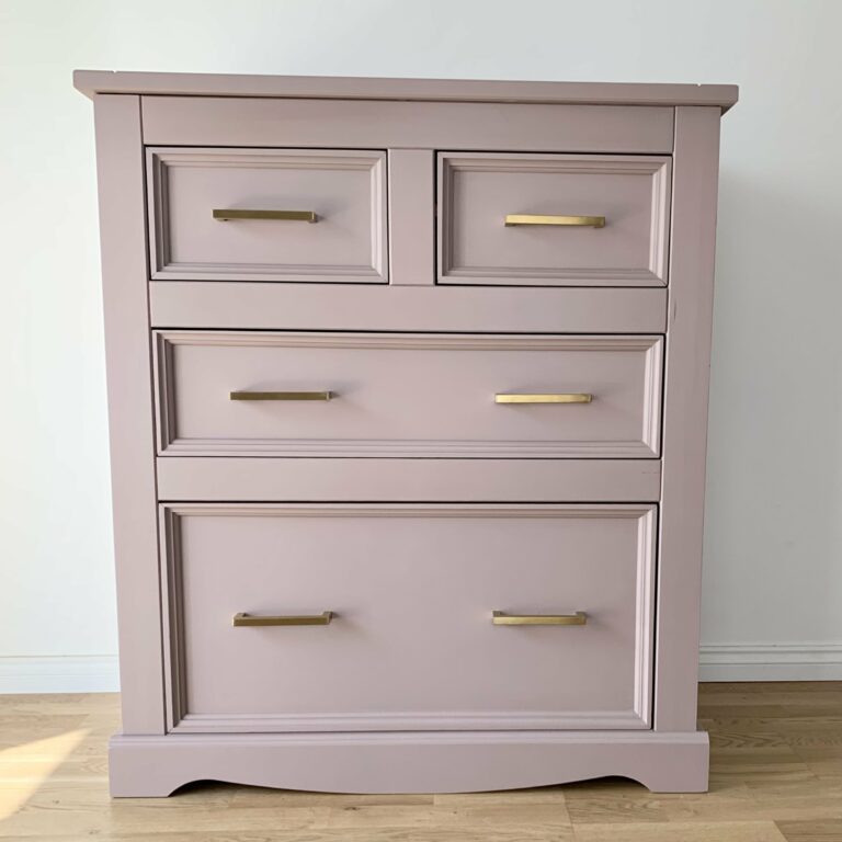 Wait until you see this upcycled pink chest of drawers
