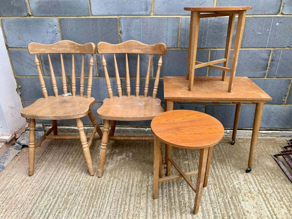 Free furniture from the side of the road, ready to upcycle
