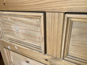 The drawers not sitting flush with the frame