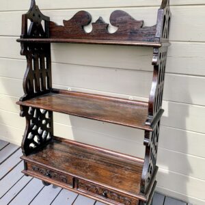 Brown shelves