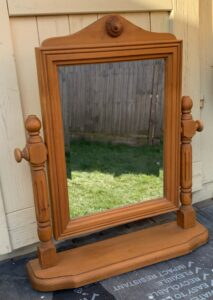 The mirror before using white wax