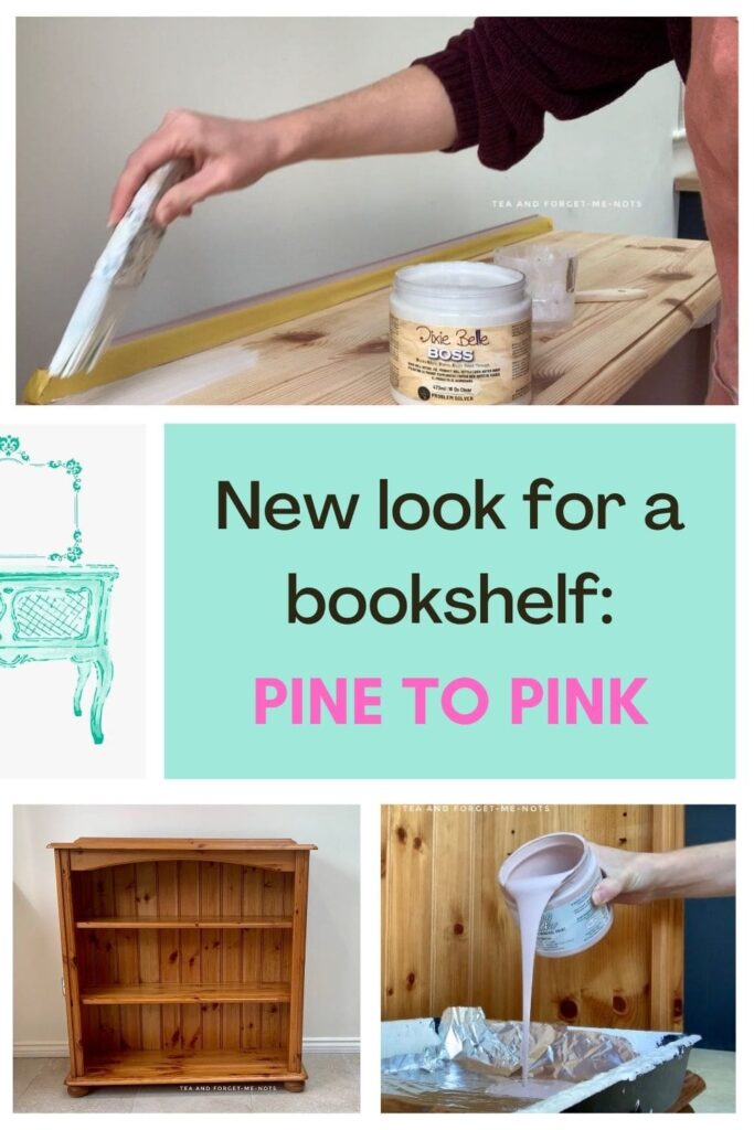 Pinterest pin - best way to paint pine bookshelves 