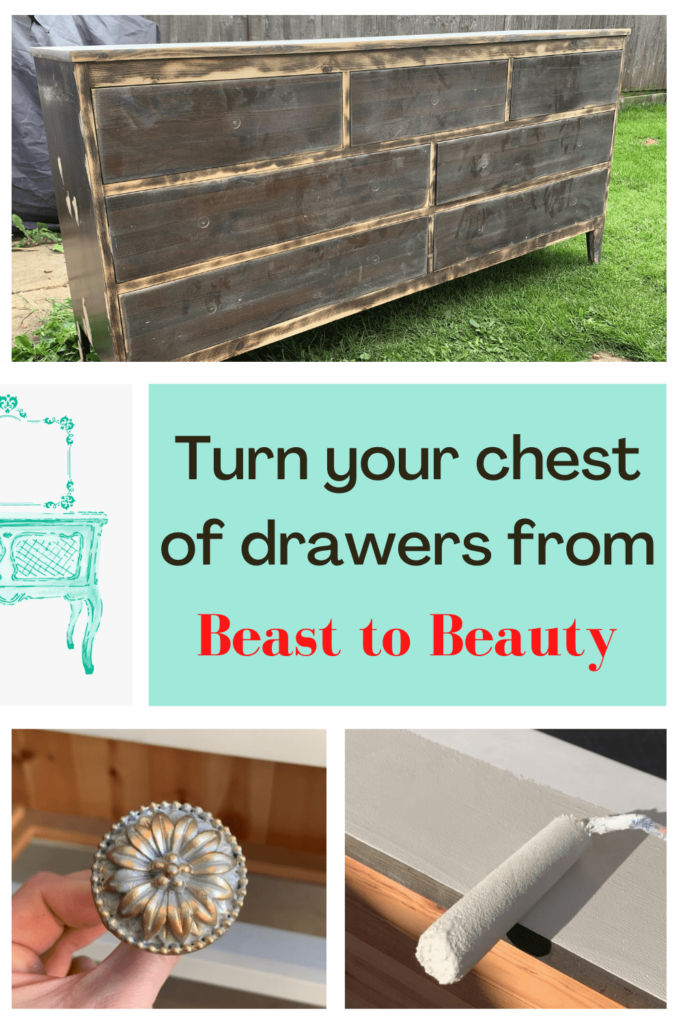 Pinterest pin - upcycle a pine chest of drawers