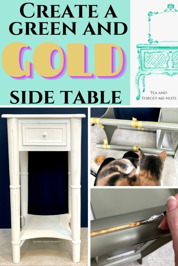 Pinterest image for the side table makeover 