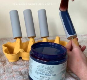 Painting the bright blue - best upcycling project for beginners 