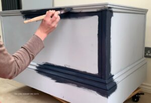How do you make MDF look nice? The first coat of Deep Sea.