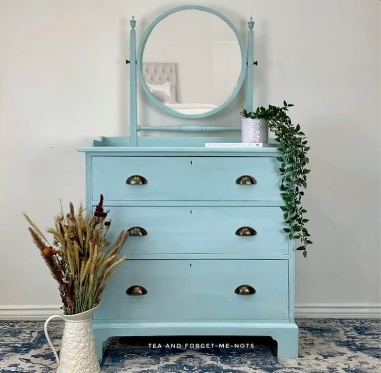 Before and After Furniture Makeover on Drawers with a Spring Look