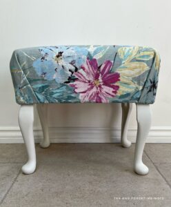 The finished piece - reupholster an old footstool