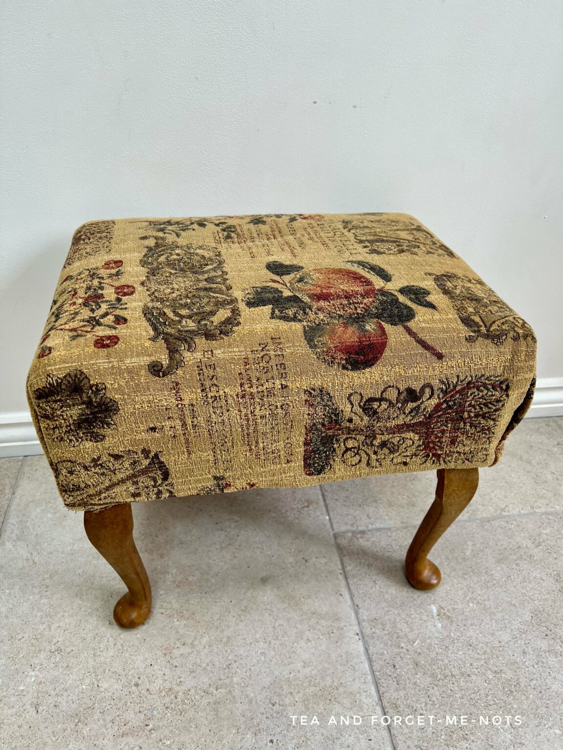 Reupholster an old footstool in 7 easy steps Tea and