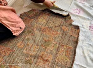 Cutting the new fabric
