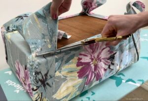 Trimming the excess fabric