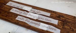 Laying out the quote