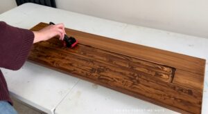 Repurpose old cabinet door - using the wood graining tool 