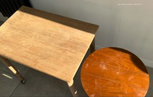 Space saving table and chairs-min - before and after sanding