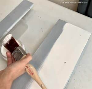 Painting the piece white with Fluff