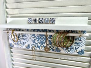 Repurpose cd rack - finished piece with jewellery 