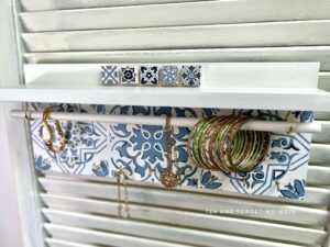 Repurpose cd rack - finished piece with jewellery