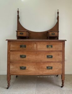 The original dresser before it became a painted and wood dresser