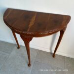Quick and easy update for a half moon table makeover
