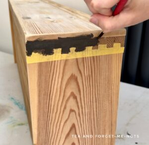 Taping over the dovetail joints
