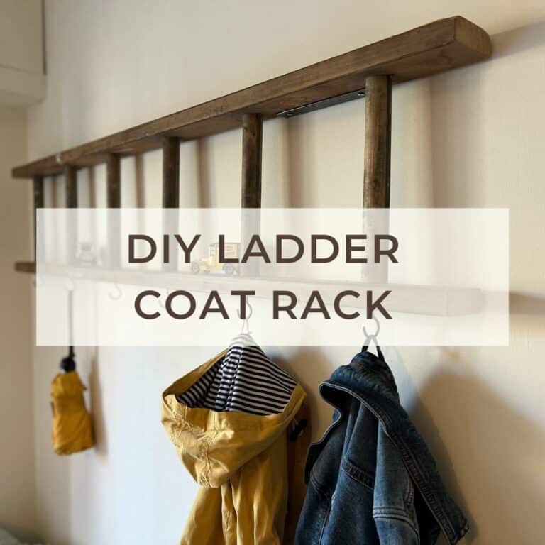 How to Make a DIY Coat Rack With Shelf | Repurposed Ladder