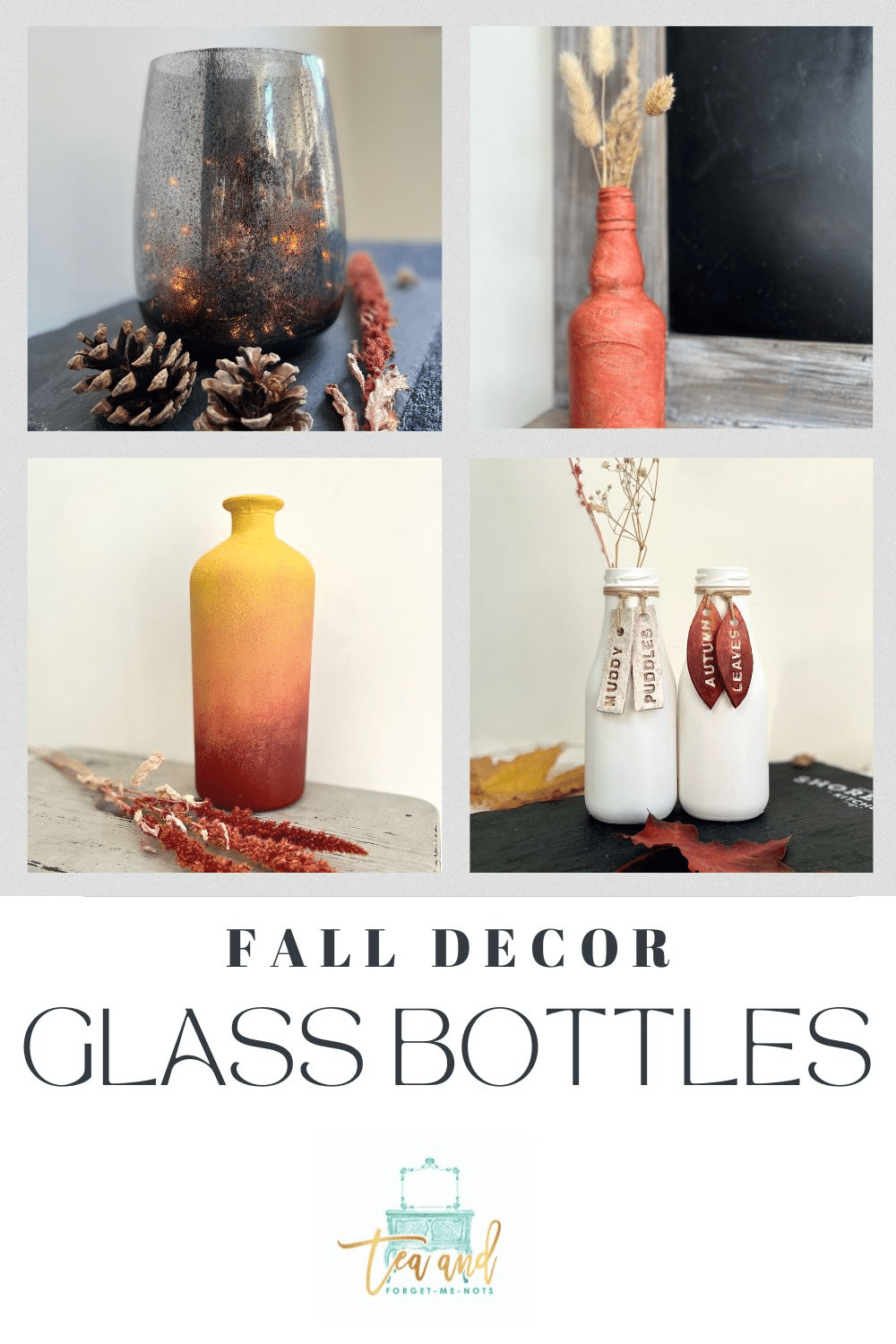 fall decor glass bottles pinterest pin - what to do with old glass bottles