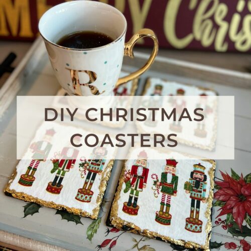 How To DIY Decoupage Christmas Ornaments Easy Coaster Tutorial Tea