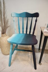 Final painted wooden chair blended with clay paint