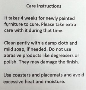 care instructions