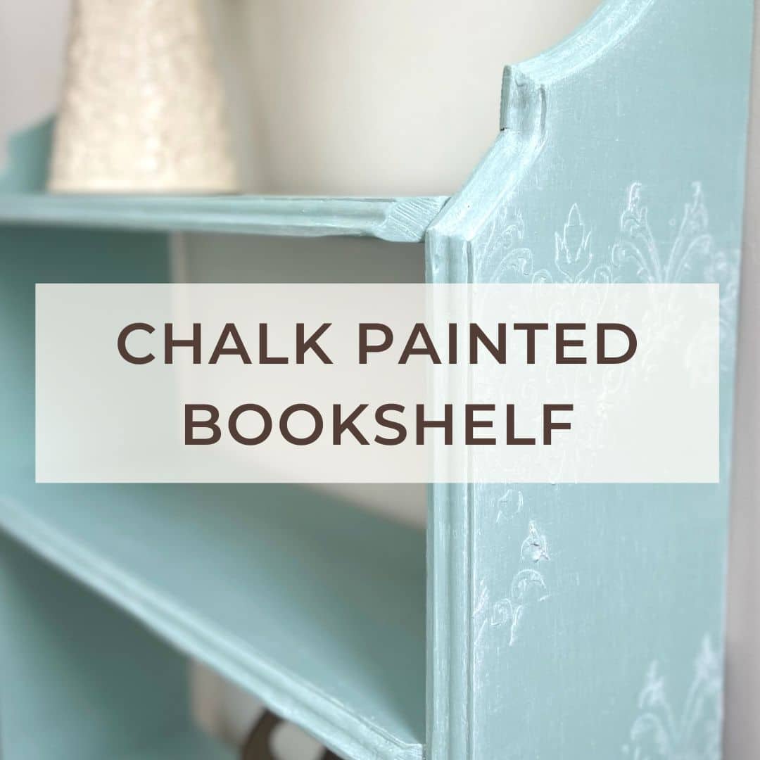 chalk painted bookshelf