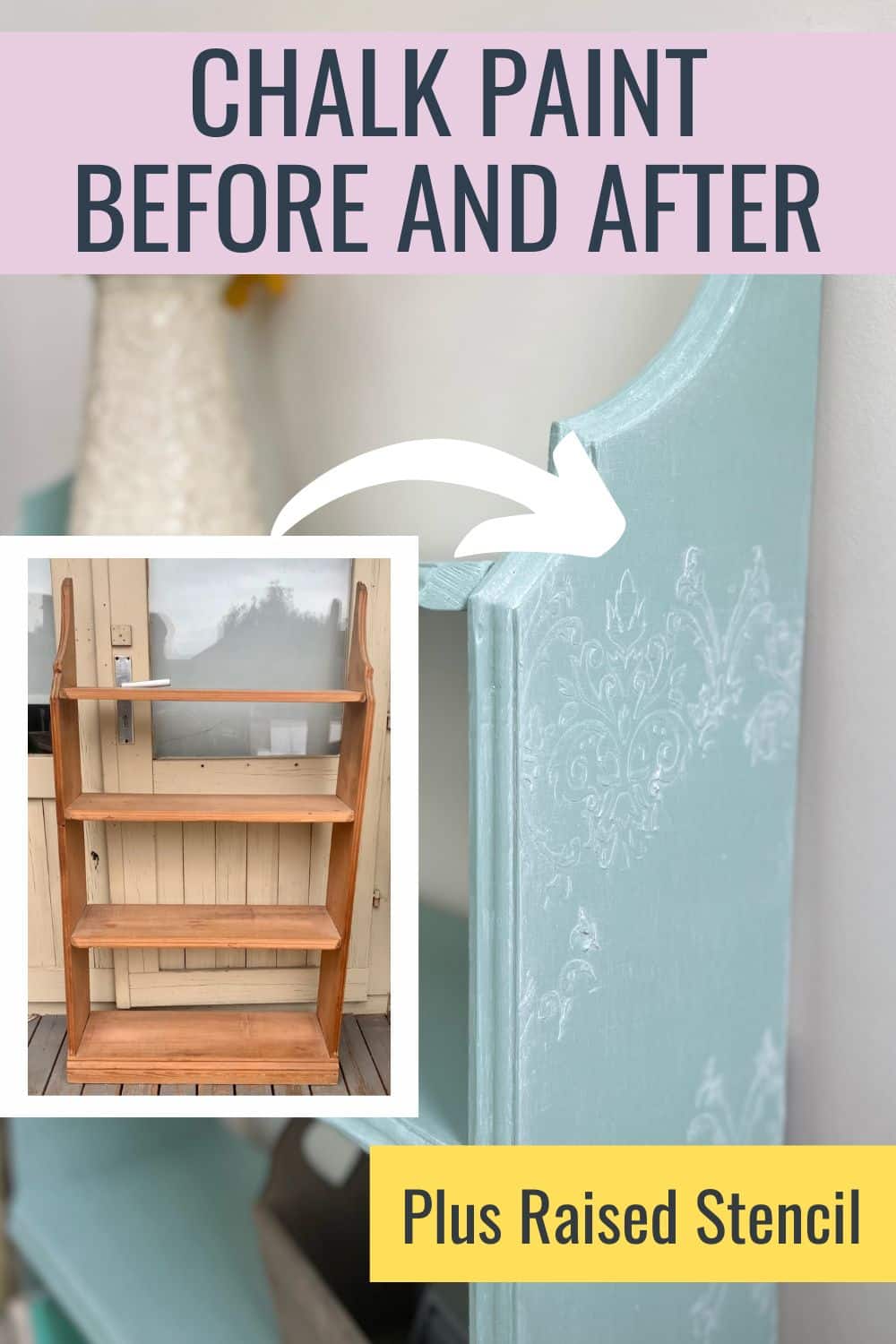 Chalk Paint Furniture Before and After Wooden Bookshelf Tea and