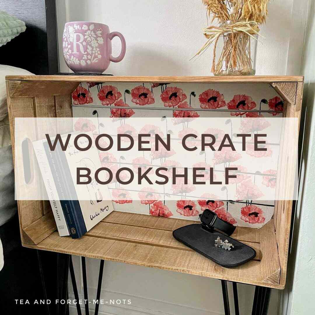 wooden crate bookshelf