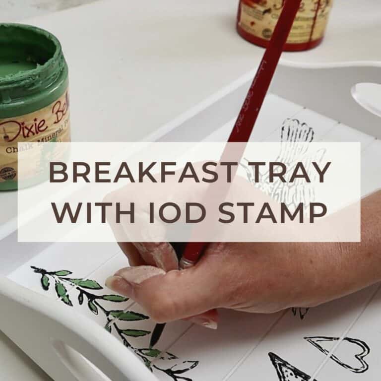 Pretty Breakfast Tray Makeover with Decor Stamp
