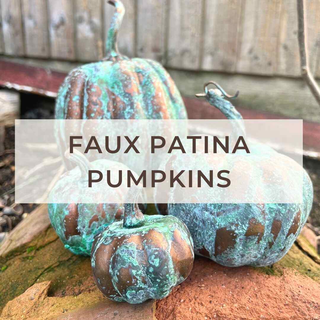 faux patina pumpkins