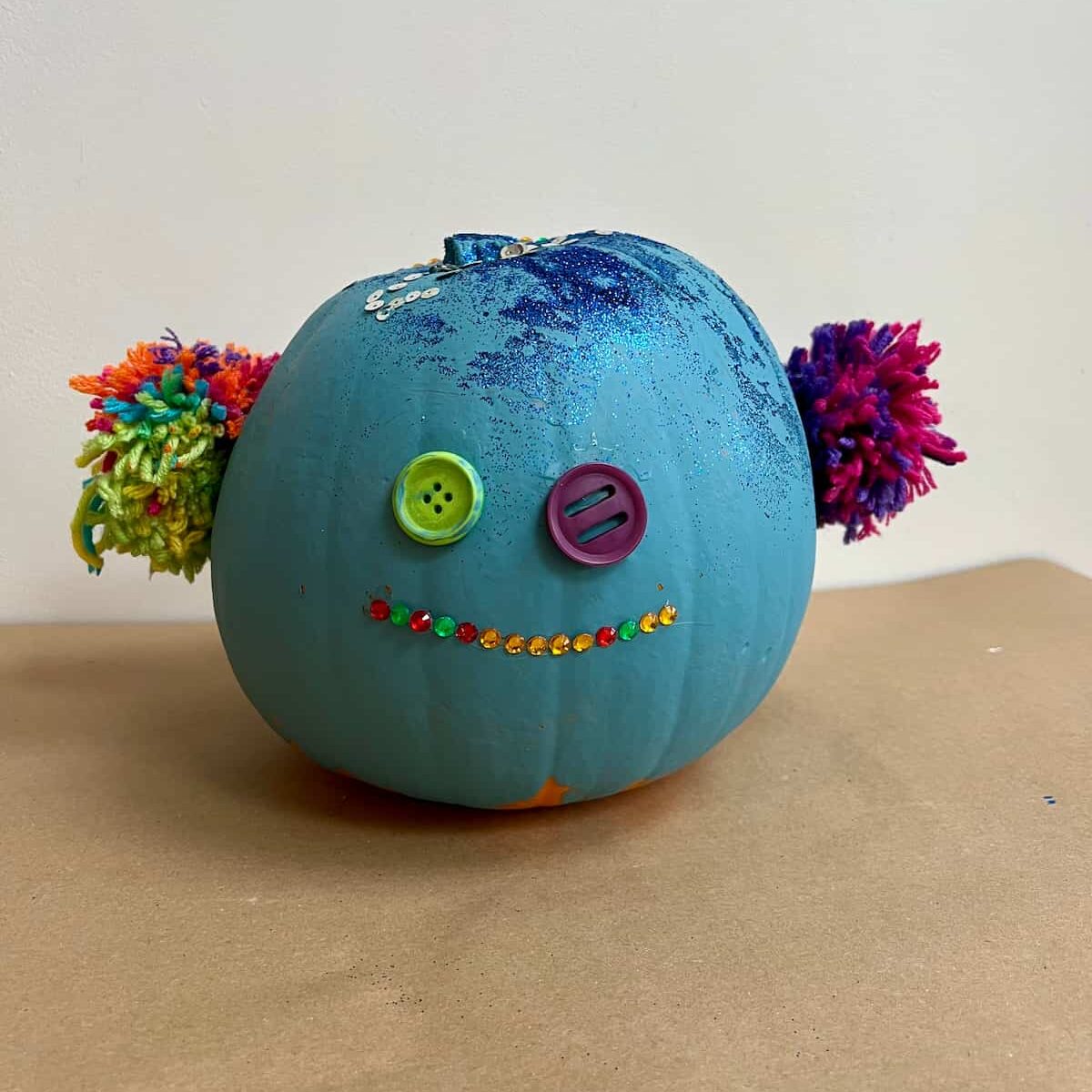painting pumpkins with toddlers