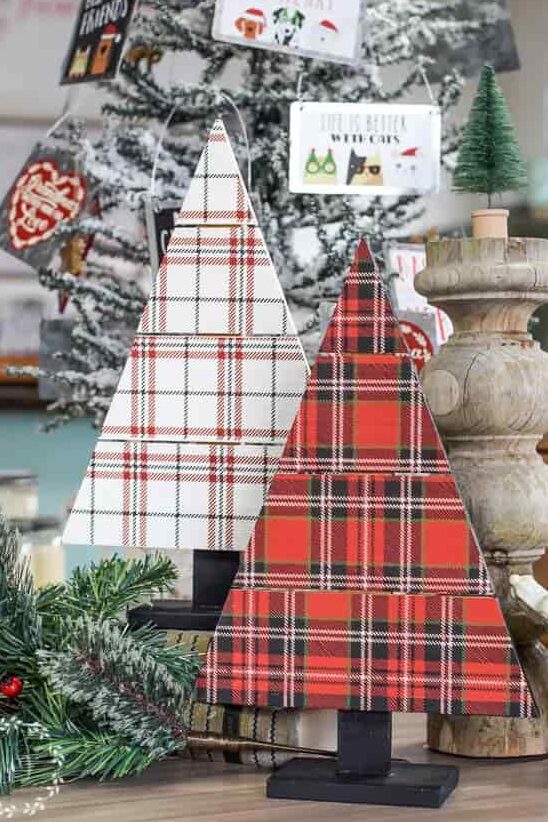 plaid christmas trees