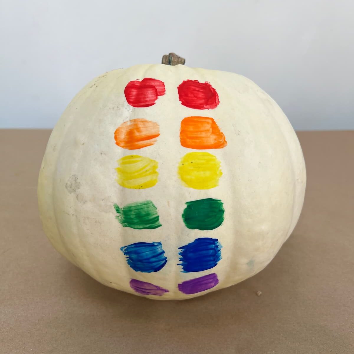 washable toddler paint on pumpkins