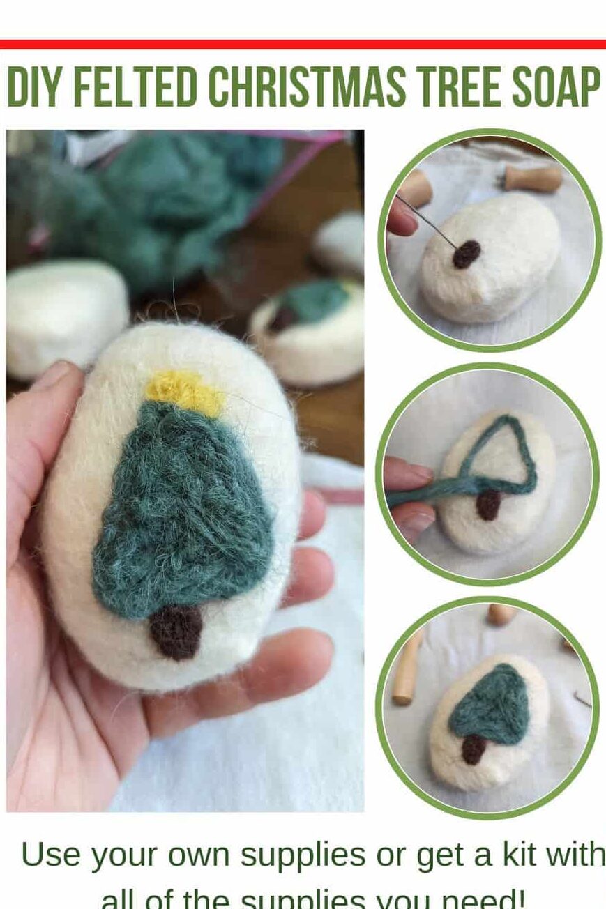 felted christmas soap