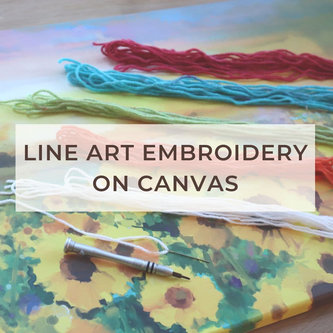minimalist line art embroidery