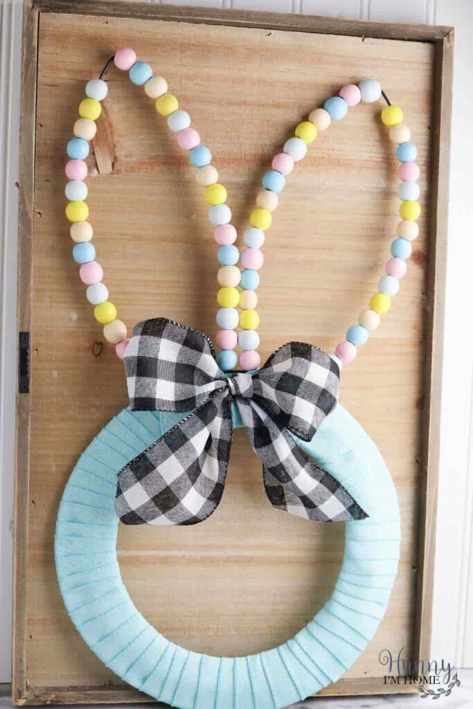 image shows blue bunny wreath.