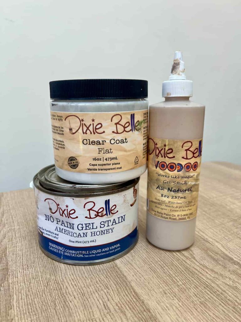 image shows two types of gel stain and sealer.
