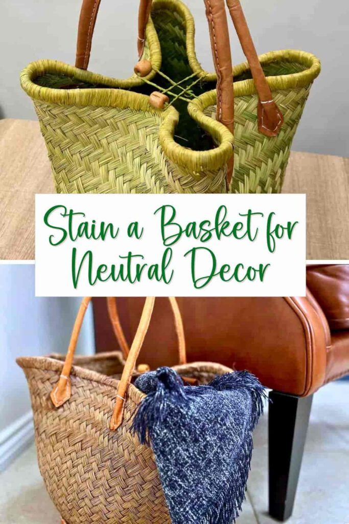image shows basket before and after makeover.